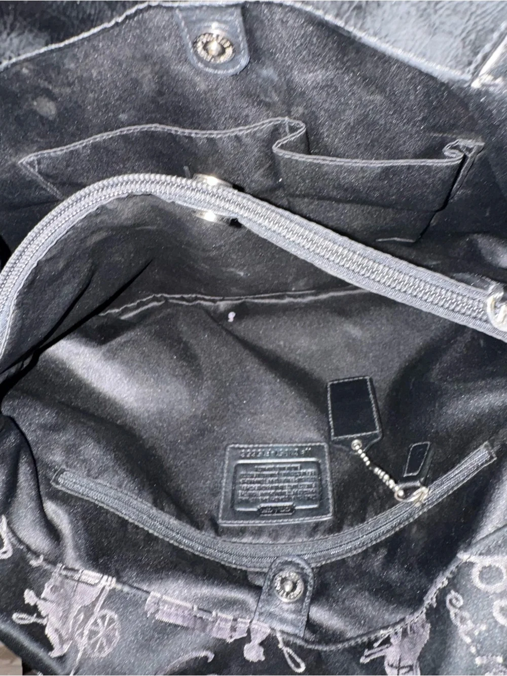 Coach Black Jacquard Signature Shoulder Bag with Top Handles